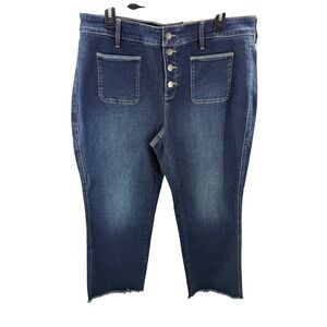 NYDJ Marilyn Straight Ankle Jeans Button Fly Patch Pocket Size 16 36x27 New